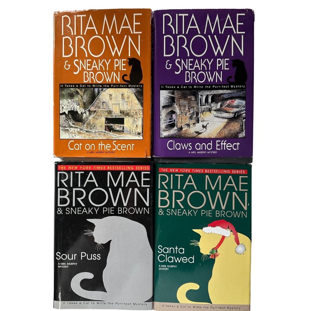 Rita Mae Brown & Sneaky Pie 4 cozy mysteries hardcovers 1999-2008 copyright